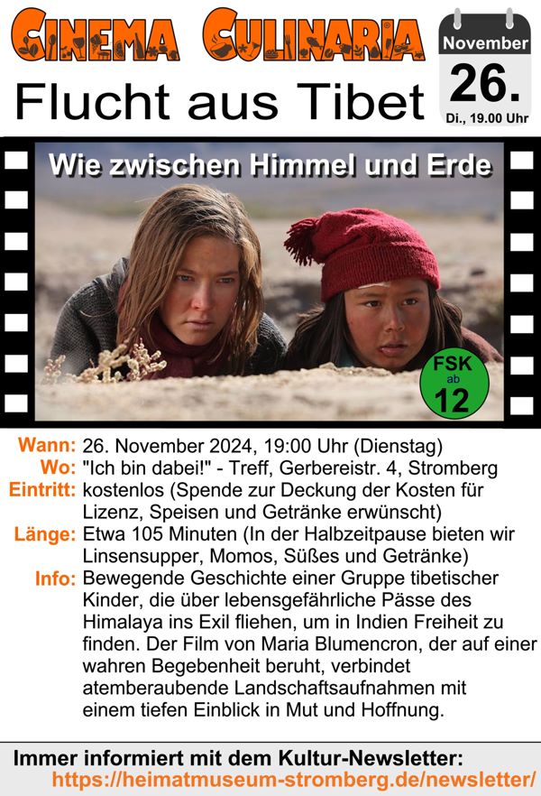 Flyer zum Cinema Culinaria Film im November 2024