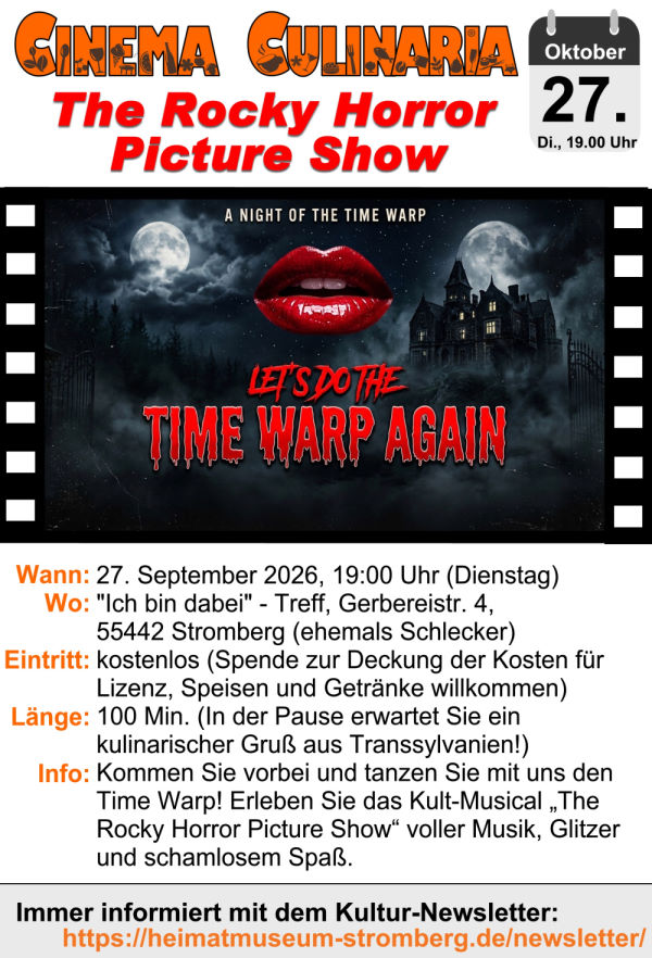 Flyer zum Cinema Culinaria Horror-Event im Oktober 2026