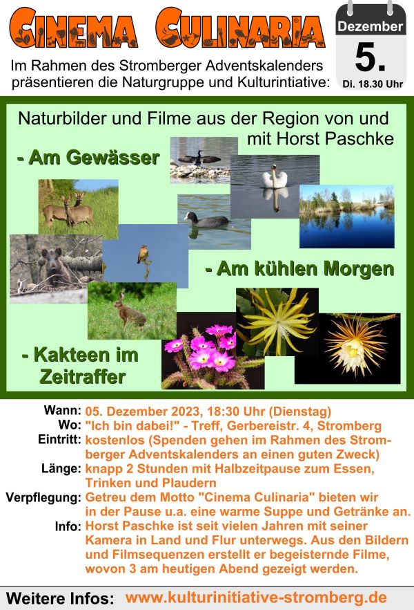 Flyer zum Naturfilm-Event mit Hern Paschke